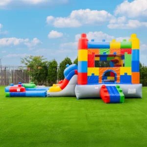 HeroKiddo+Block+Party+14'+x+26'+Inflatable+Water+Slide+Bounce+House+Combo+(with+Air+Blower) (3)